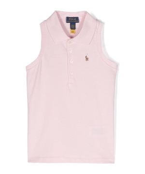 Logo embroidered sleeveless polo