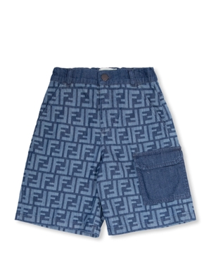 Printli bermuda cins shorts