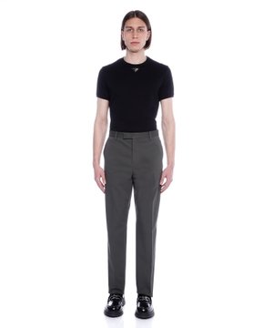 Straight fit trousers with elastic waist