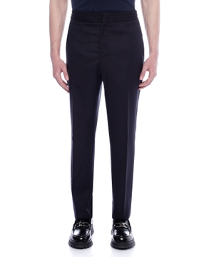 Straight fit trousers with elastic waist