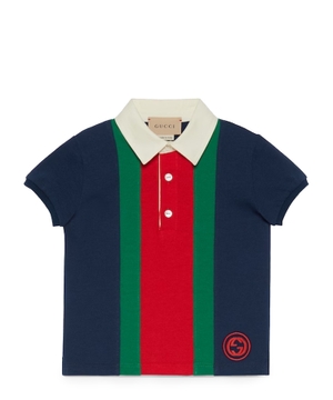 Striped short sleeve polo