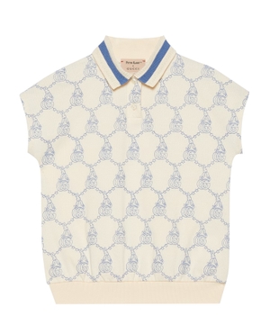 Short sleeve polo with logo pattern