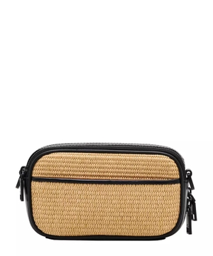 Woven leather design shoulder bag