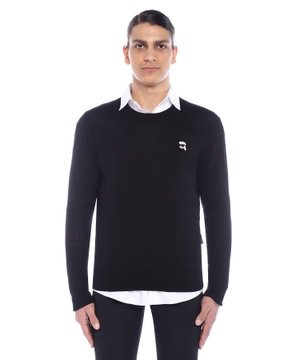 Logo embroidered long sleeve jumper