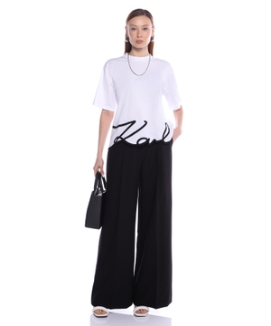 High-waist wide-leg trousers