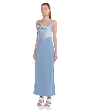 Sleeveles satin midi dress