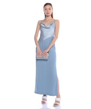 Sleeveles satin midi dress