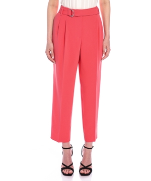 High-waist straight fit trousers