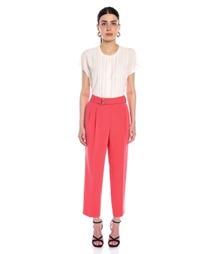 High-waist straight fit trousers