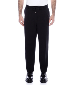 Straight fit trousers with elastic waist