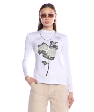 Floral-print long-sleeve T-shirt