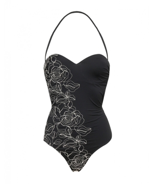 Swimsuit with flower embroidery