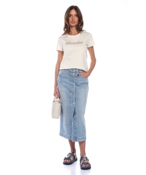 Denim midi ətək