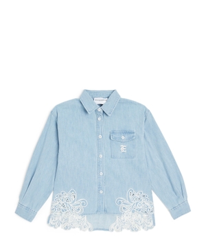 Embroidered denim shirt