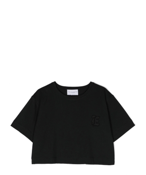 Cotton T-shirt with logo applique