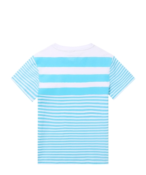 Stripe-pattern T-shirt with short sleeves
