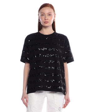 Sequin-embellished T-shirt