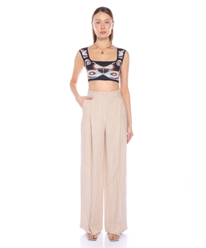 High-waist wide-leg pants