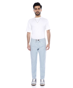 Straight fit trousers with elastic waist