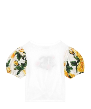 Floral-print cotton T-shirt