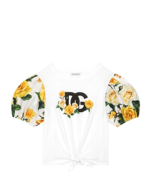 Floral-print cotton T-shirt