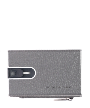 Кожаный кошелек с деталью в виде логотипа