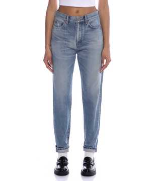 High-waist straight-fit jeans