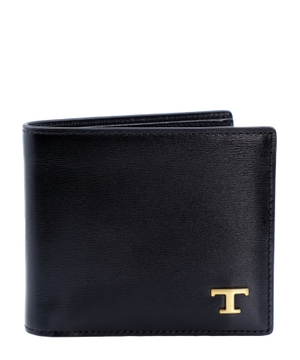 Leather wallet with logo detail