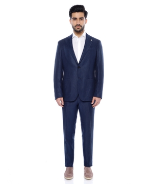 Linen straight-fit suit