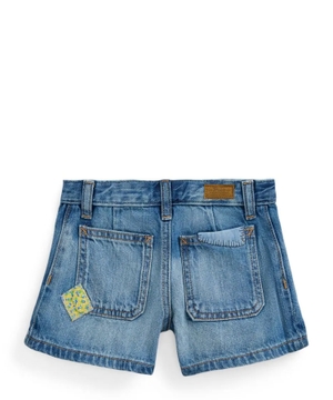 Denim shorts with applique