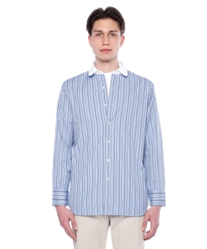 Long sleeve striped shirt with classic collar