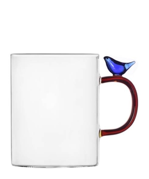 Mug with a bird  figurine