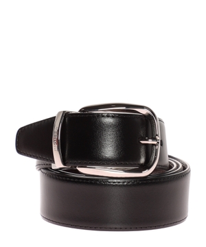 Leather belt with metal buckle