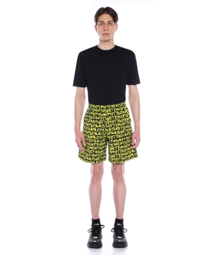 Elastic waist shorts with print