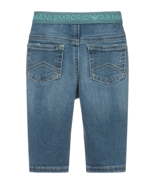 Loqo ilə elastik belli denim şalvar