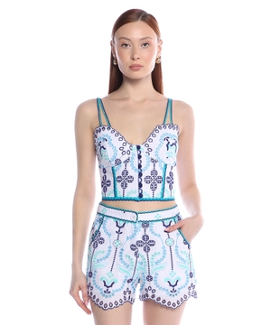 Embroidered crop top