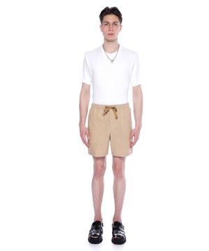 Linen shorts with elastic waist