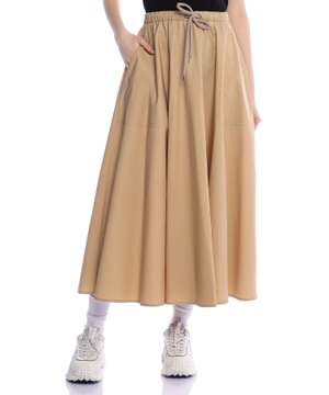 Elastic waist flared skirt