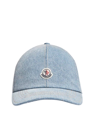 Logo-patch denim cap