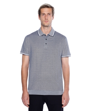 Short sleeve polo with striped design