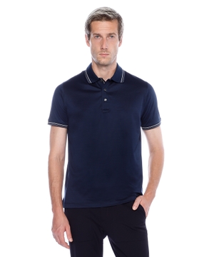 Short sleeve polo with striped design