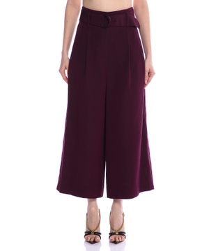 Belted wide-leg trousers