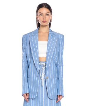 Striped long sleeve blazer