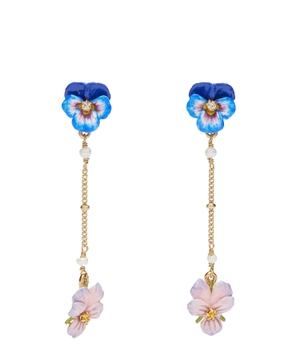 Dangle earrings with flower detail