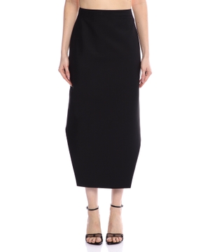 Asymmetric wool skirt