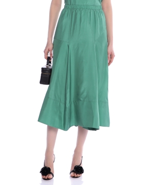 Elastic waist midi skirt