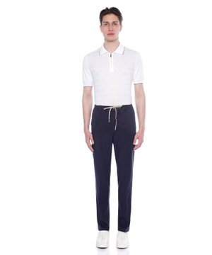 Straight fit trousers with elastic waist