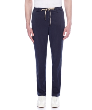 Straight fit trousers with elastic waist