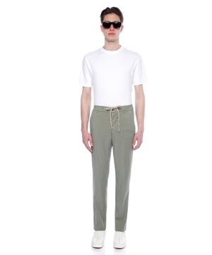 Straight fit trousers with elastic waist