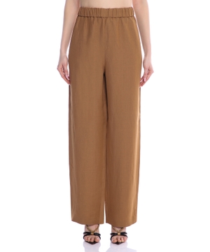 Elastic-waist wide-leg pants